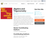 Algebra and Trigonometry Algebra and Trigonometry