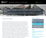 Addressing Links Between Climate and Public Health in Alaska Native Villages Addressing Links Between Climate and Public Health in Alaska Native Villages