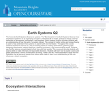 Earth Systems Q2 Earth Systems Q2