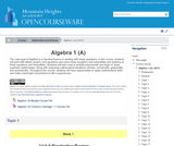Algebra 1 (A) Algebra 1 (A)