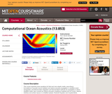 Computational Ocean Acoustics (13.853), Spring 2003 Computational Ocean Acoustics (13.853), Spring 2003