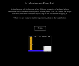 Acceleration Due to Gravity On Planet Lab Acceleration Due to Gravity On Planet Lab